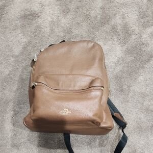 Coach Brown Leather Backpack with Structured Design